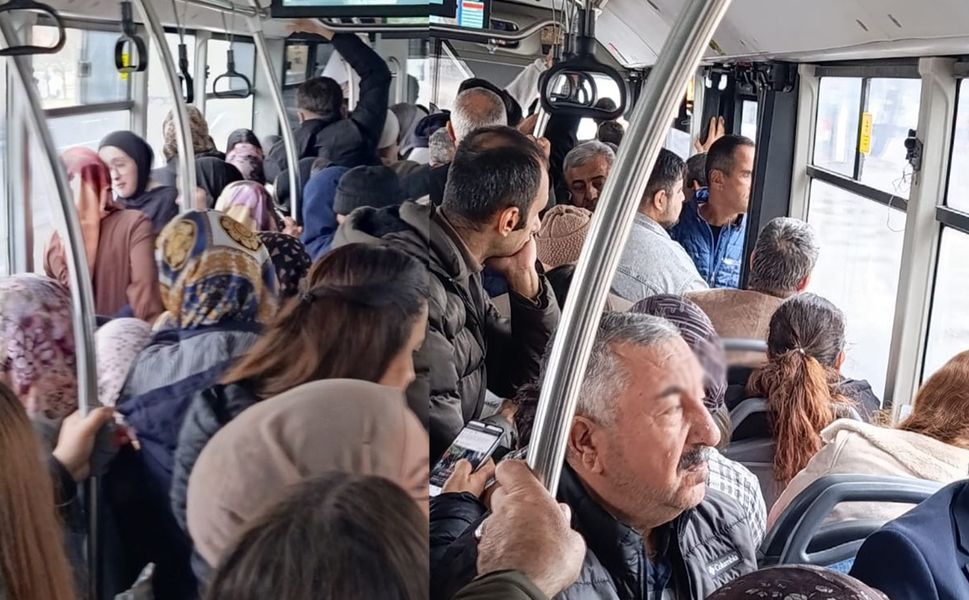 Diyarbakır’da ulaşım çilesi: Otobüsler tıklım tıklım